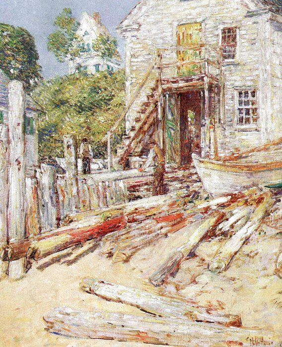 Childe Hassam Rigger's Shop at Provincetown, Mass Norge oil painting art